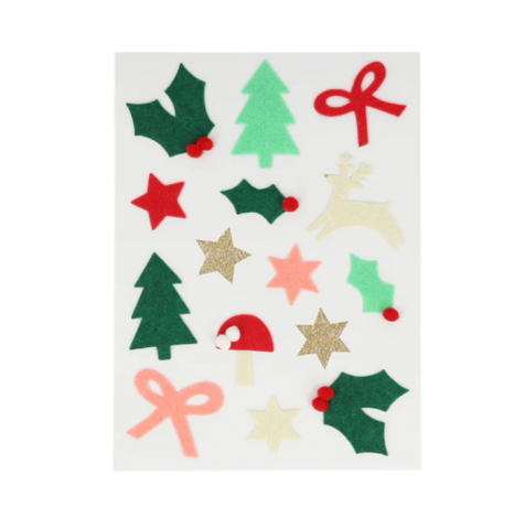 Meri Meri - Felt Christmas Icon Stickers - Yeni Yıl Motifli Çıkartmalar (4'Lü)