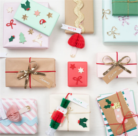 Meri Meri - Felt Christmas Icon Stickers - Yeni Yıl Motifli Çıkartmalar (4'Lü)