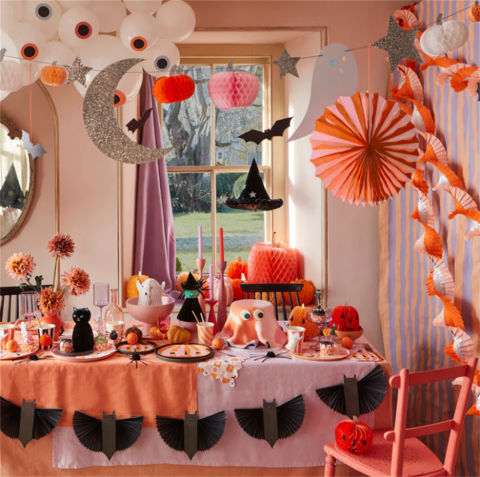 Meri Meri - Pastel Honeycomb Halloween Garland - Halloween Pastel Tonlar Asılan Süs