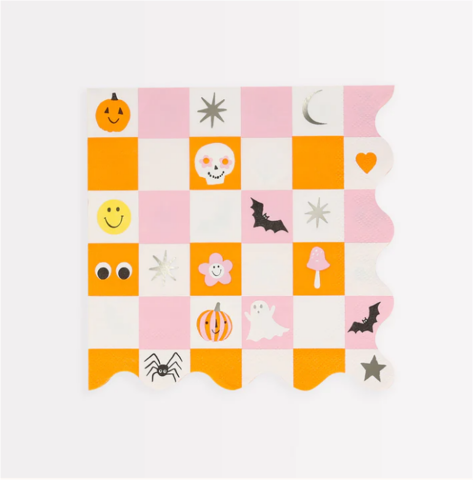 Meri Meri - Groovy Halloween Icon Large Napkins - Cadılar Bayramı Karakterli Peçeteler (L) (16'Lı)