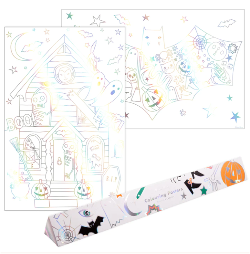 Meri Meri - Halloween Colouring Posters - Cadılar Bayramı Boyama Posterleri (2'Li)