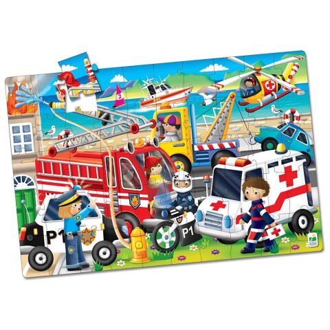 The Learning Journey Jumbo Yer Puzzle 50 Pcs Acil Durum Taşıtları