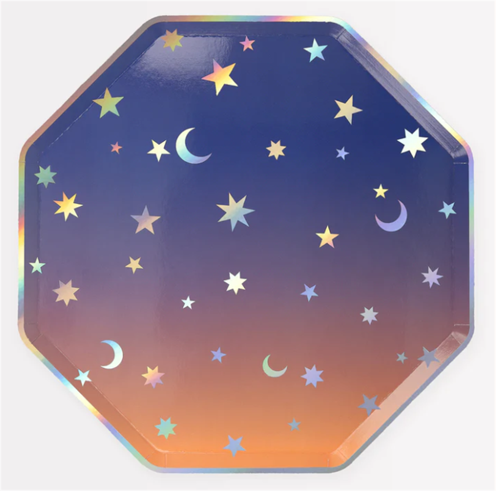Meri Meri - Making Magic Star Dinner Plates - Make Magic Yıldızlı Tabaklar (L) (8'li)