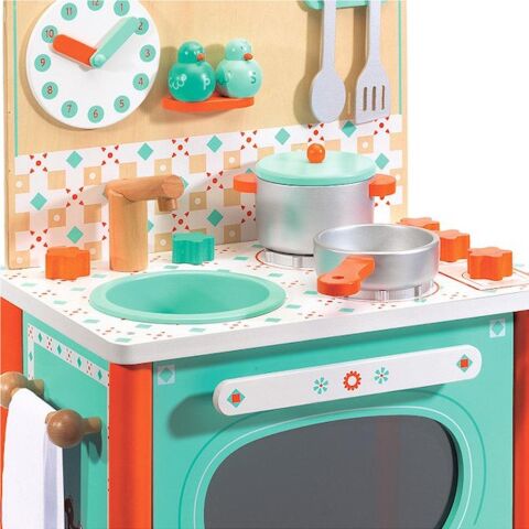 Djeco Leo Ahşap Fırın - Evcilik Oyunu Ahşap Mutfak Aksesuarları