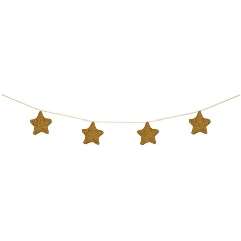 Meri Meri - Gold Knitted Star Garland - Altın Yıldızlı Asılan Süs