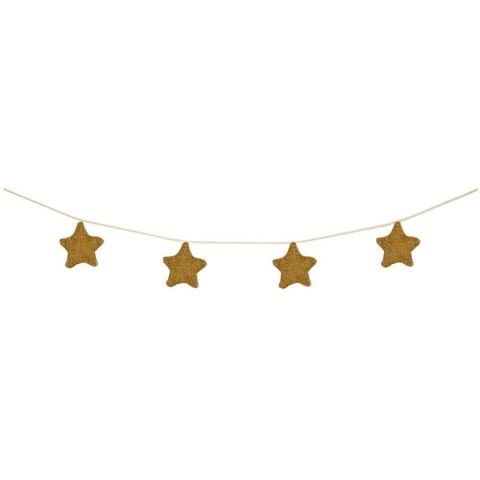 Meri Meri - Gold Knitted Star Garland - Altın Yıldızlı Asılan Süs