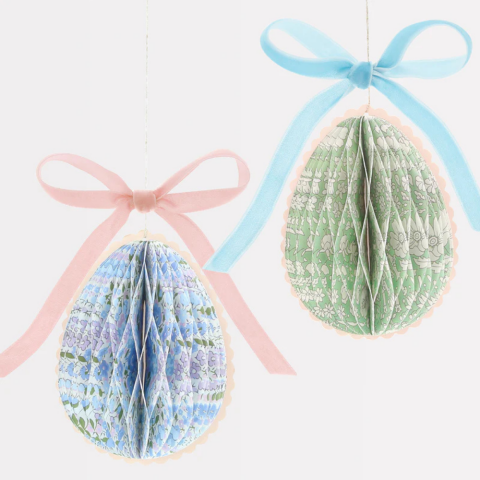 Meri Meri X Liberty - Kağıt Petek Yumurta Süsleri - 6 Adet