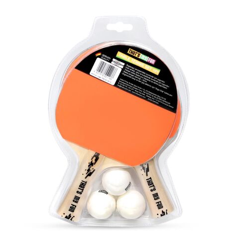 That's My Fun Table Tennis Set 101 - Turuncu & Siyah (2 Raket + 3 Top)