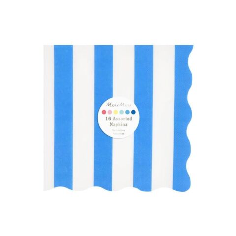 Meri Meri - Plaj Çizgili Peçete - L - 16 Adet