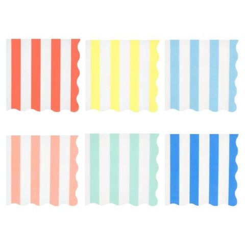 Meri Meri - Plaj Çizgili Peçete - L - 16 Adet