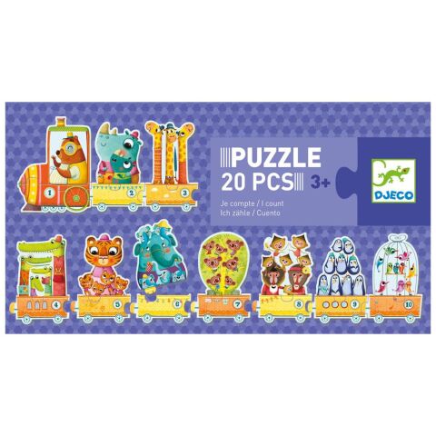 Djeco İkili Puzzle / I Count - Sayı Treni Yapbozu 3 Yaş ve Üzeri