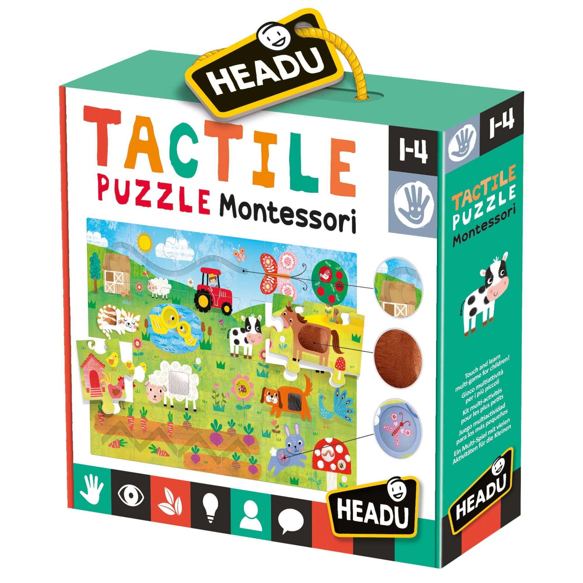 Headu Tactile Puzzle Montessori 1-4 Yaş Dokun-Hisset Yapboz