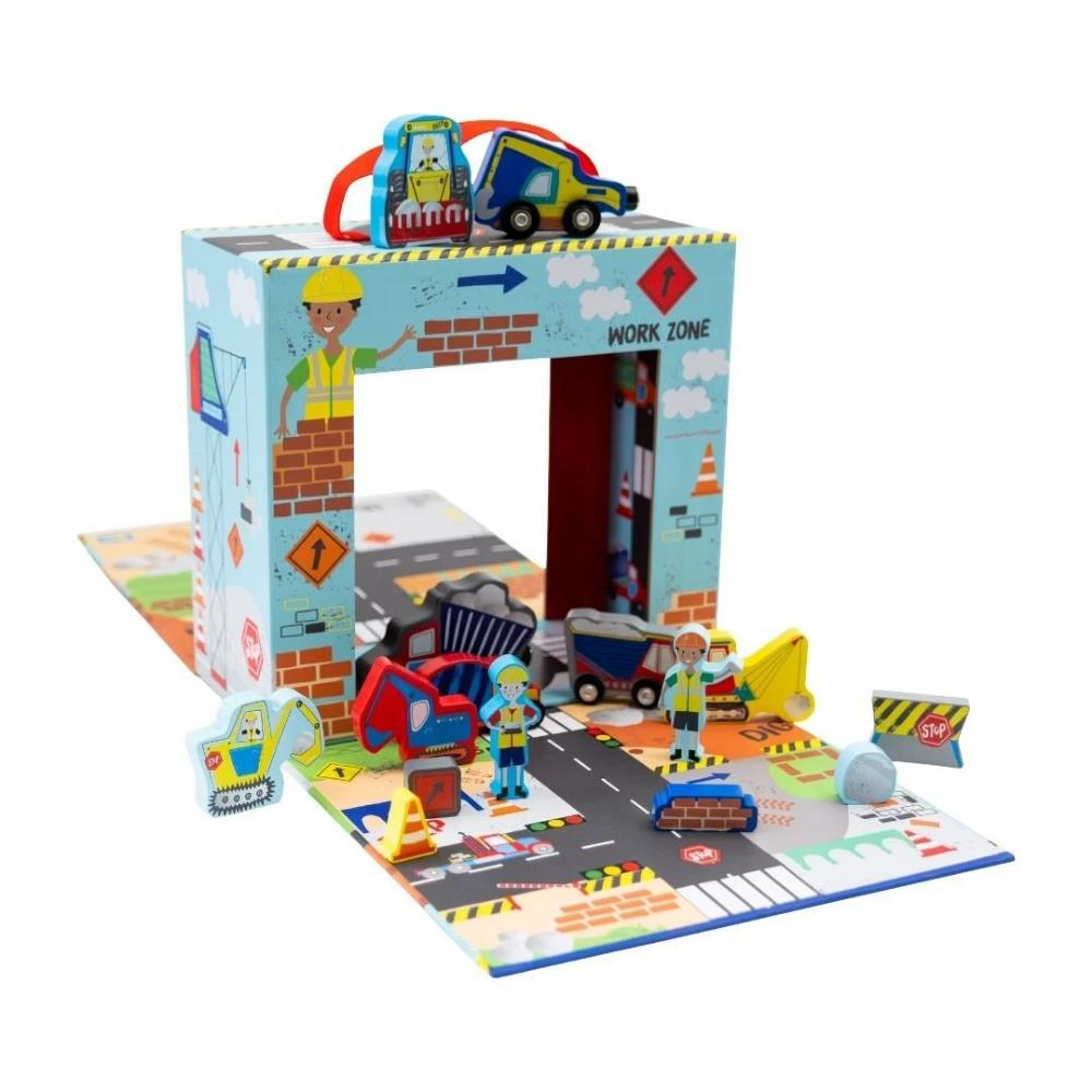 Floss & Rock Ahşap Figürlü Oyun Kutuları / Construction