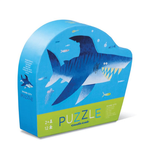 Crocodile Creek Mini Puzzle - 12 Parça - Köpekbalığı Şehri
