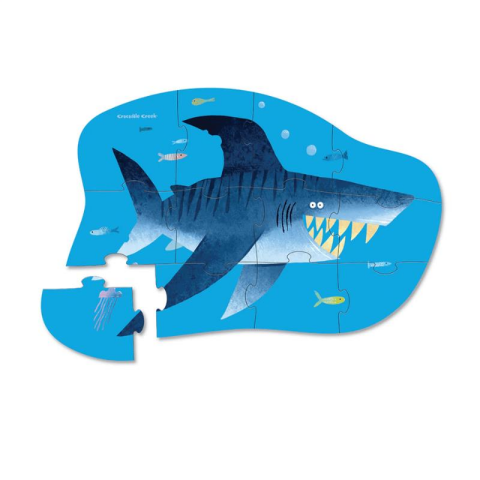 Crocodile Creek Mini Puzzle - 12 Parça - Köpekbalığı Şehri