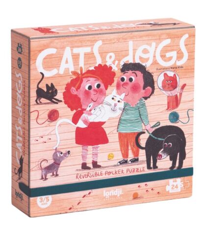 Londji Cats & Dogs Mini Çift Taraflı Puzzle