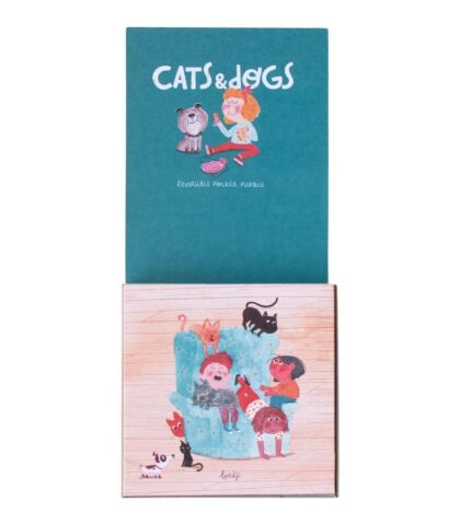 Londji Cats & Dogs Mini Çift Taraflı Puzzle
