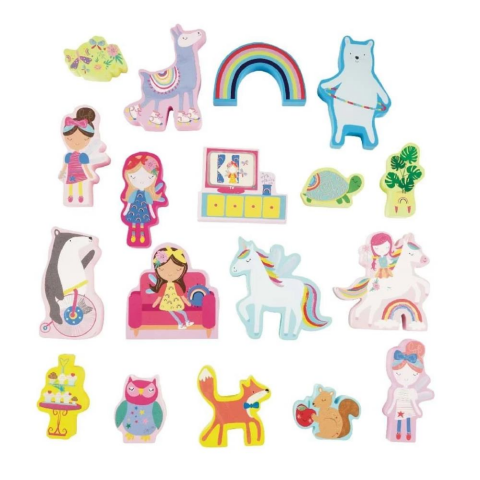 Floss & Rock Ahşap Figürlü Oyun Kutuları / Rainbow