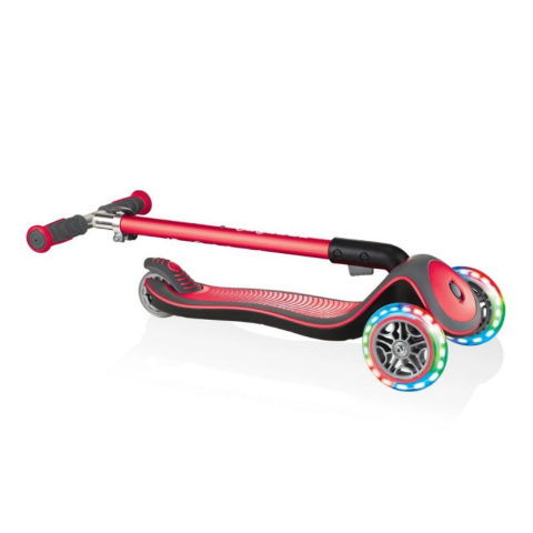 Globber Elite Deluxe Işıklı Scooter-Kırmızı