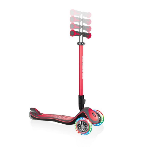 Globber Elite Deluxe Işıklı Scooter-Kırmızı