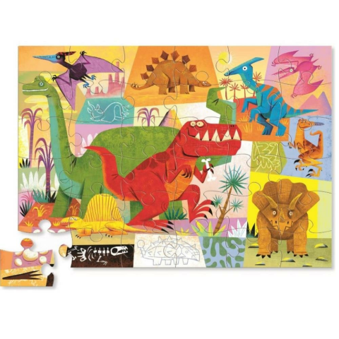 Crocodile Creek Metal Kutu Puzzle - 50 Parça - Dino World