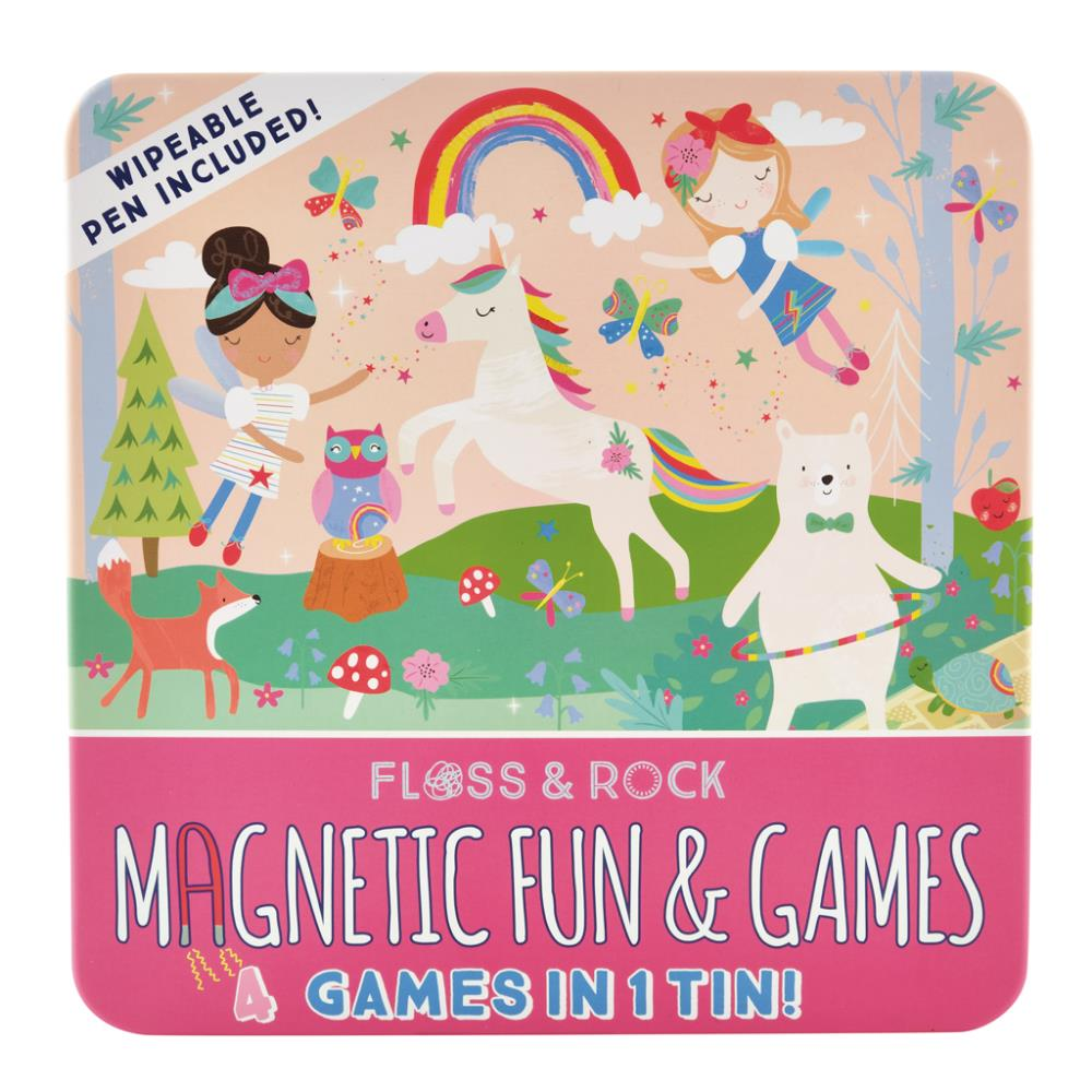 Floss & Rock Mıknatıslı Kutu Oyunları – 4’ü 1 arada /Rainbow Fairy