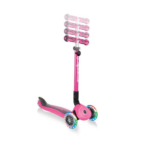 Globber Go Up Deluxe Işıklı Teker Scooter-Pembe