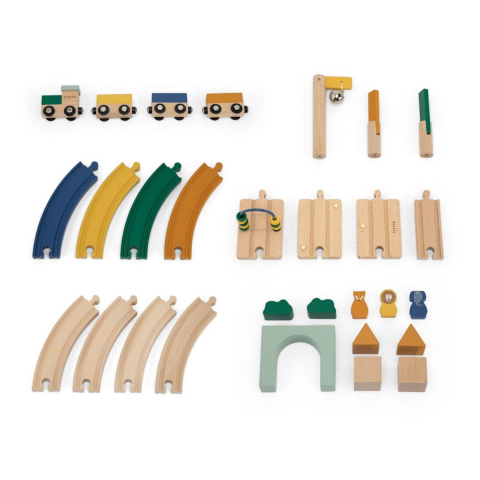 Trixie - Wooden Railway Set - Ahşap Demiryolu Seti