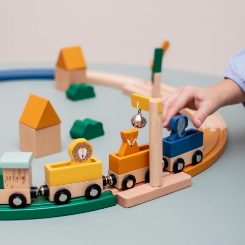 Trixie - Wooden Railway Set - Ahşap Demiryolu Seti