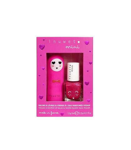 Inuwet 2li Set- Fuşya Su Bazlı Oje ve Kiraz Aromalı Dudak Nemlendiricisi