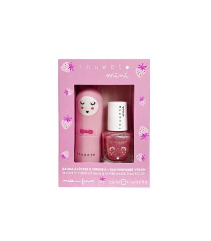 Inuwet 2li Su Bazlı Oje ve Dudak Balmı Seti - Çilek