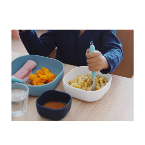 Beaba - 3 Parça Silikon Kase Seti, Night blue/Cotton/Baltic blue