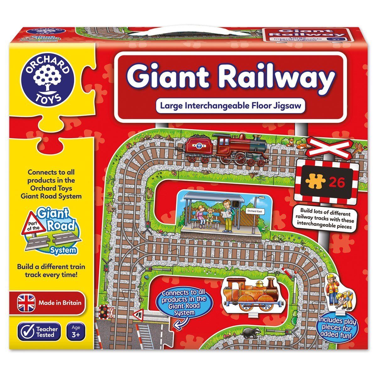 Orchard Toys Giant Railway Puzzle  - Dev Raylar Yapbozu 3+Yaş