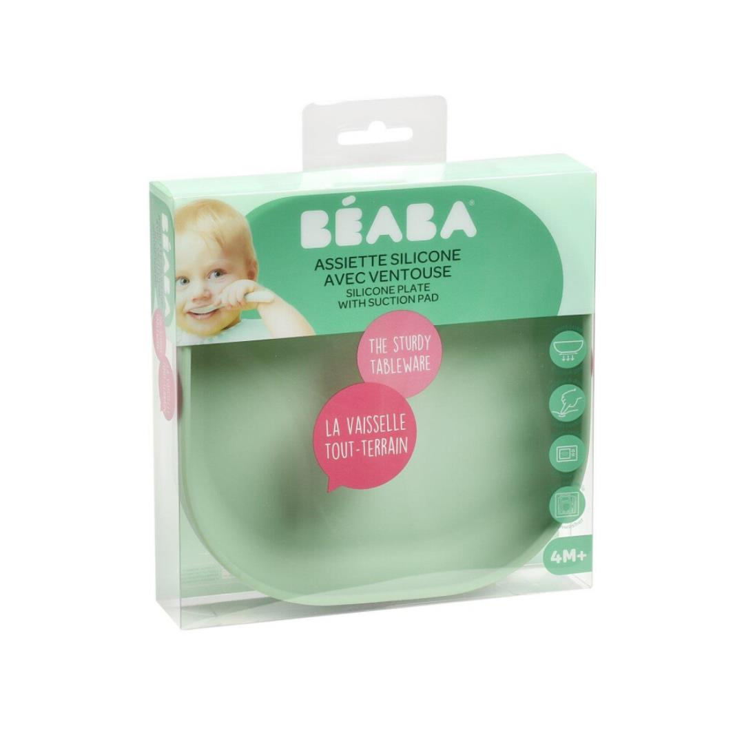Beaba - Vakumlu Silikon Tabak, Sage Green