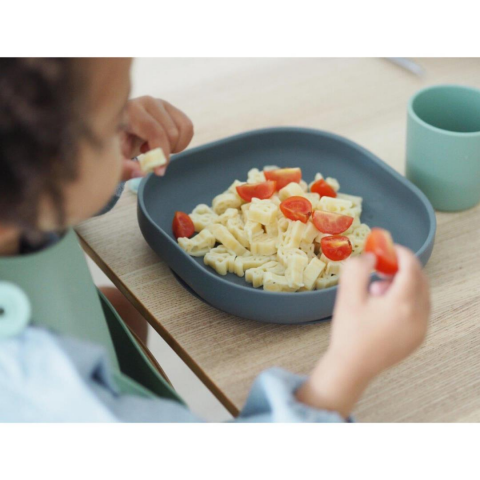 Beaba - Vakumlu Silikon Tabak, Mineral Grey