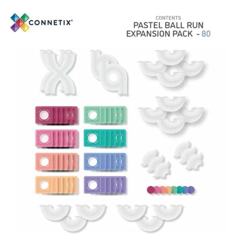 Connetix Pastel Ball Run Expansion Set - 80 Parça