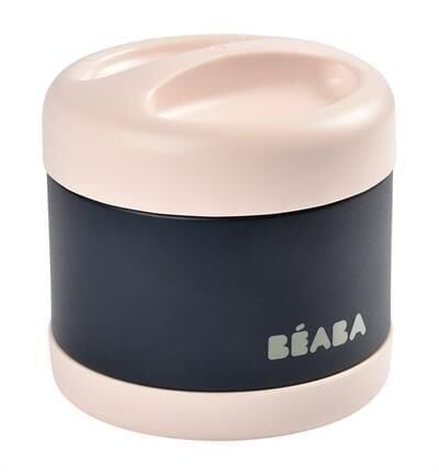 Beaba - Paslanmaz Çelik Yiyecek Termosu 500 ml  (light pink/dark blue)
