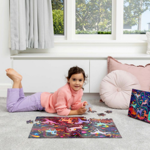 Crocodile Creek Puzzle - 100 Parça - Unicorn Galaksi