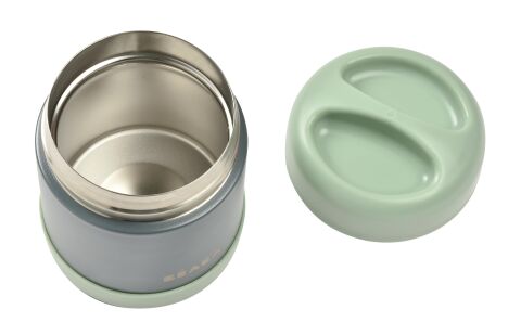 Beaba - Paslanmaz Çelik Yiyecek Termosu, Mineral Grey/Sage Green 300 ml