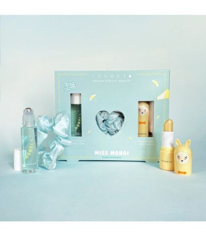Inuwet Miss Monoi Set - Yeşil Saç Tokası, Monoi Kokulu Parfüm ve Ananas Aromalı Dudak Nemlendiricisi