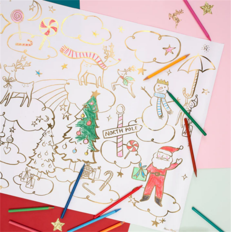 Meri Meri - Christmas Colouring Posters - Yeni Yıl Boyama Posterleri - 2'Li
