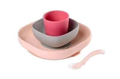 Beaba - 4lü Silikon Beslenme Seti Pink