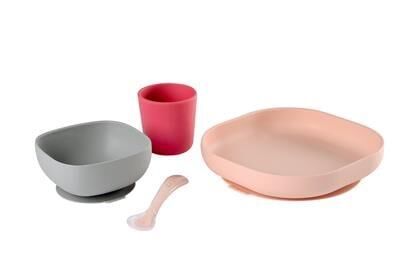 Beaba - 4lü Silikon Beslenme Seti Pink