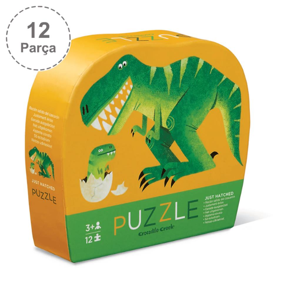 Crocodile Creek Mini Puzzle - 12 Parça - Dinozor Ve Yavrusu