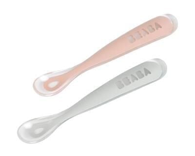 Beaba - Silikon Kaşık Seti Old Pink