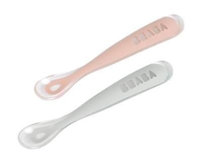 Beaba - Silikon Kaşık Seti Old Pink