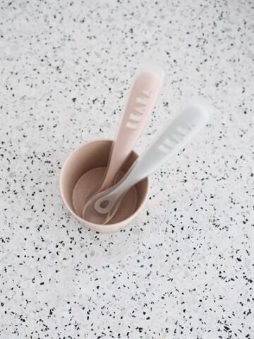 Beaba - Silikon Kaşık Seti Old Pink