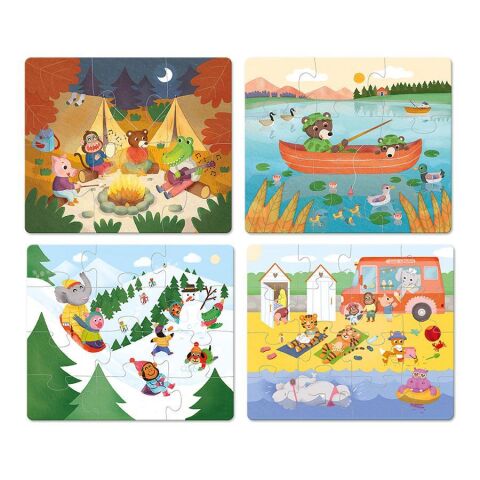 Vilac - Ahşap Puzzle Seti - Tatil Mevsimleri
