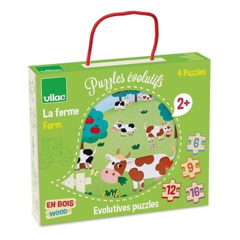 Vilac - Ahşap Puzzle Seti - Çiftlik