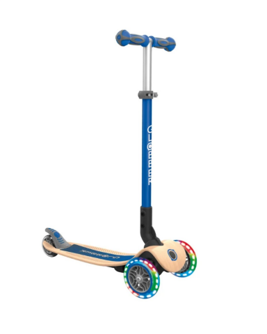 Globber Primo Wood Katlanabilir Işıklı Scooter - Lacivert